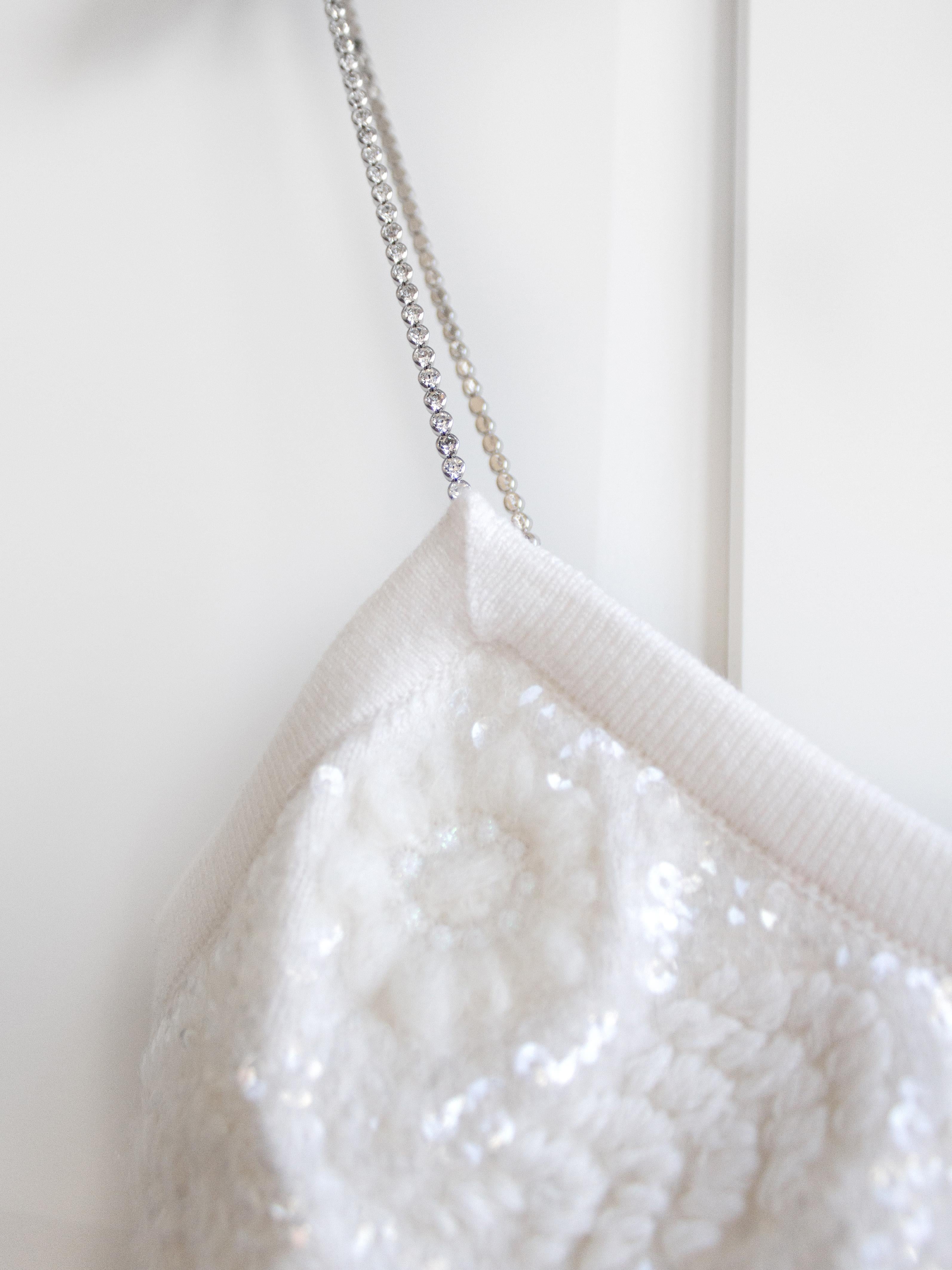 Chanel Spring 2021 White Embellished CC Pearl Cashmere 21P Crop Top 1