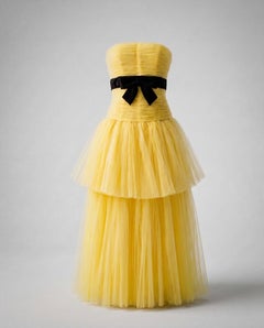 Chanel Spring/Summer 1992 Yellow Tulle Evening Gown by Karl Lagerfield