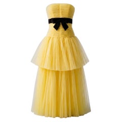Chanel Spring/Summer 1992 Yellow Tulle Evening Gown by Karl Lagerfield