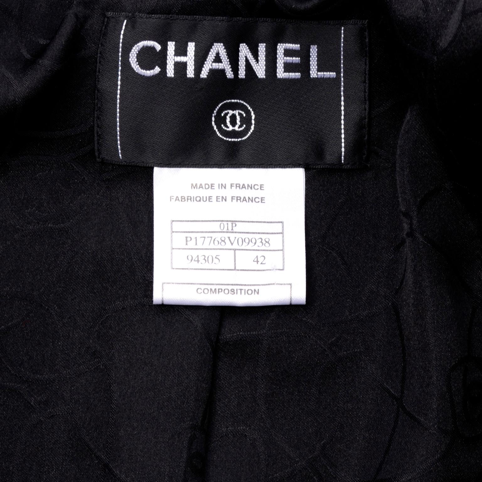 Chanel Spring Summer 2001 Black Wool Blazer Jacket 8