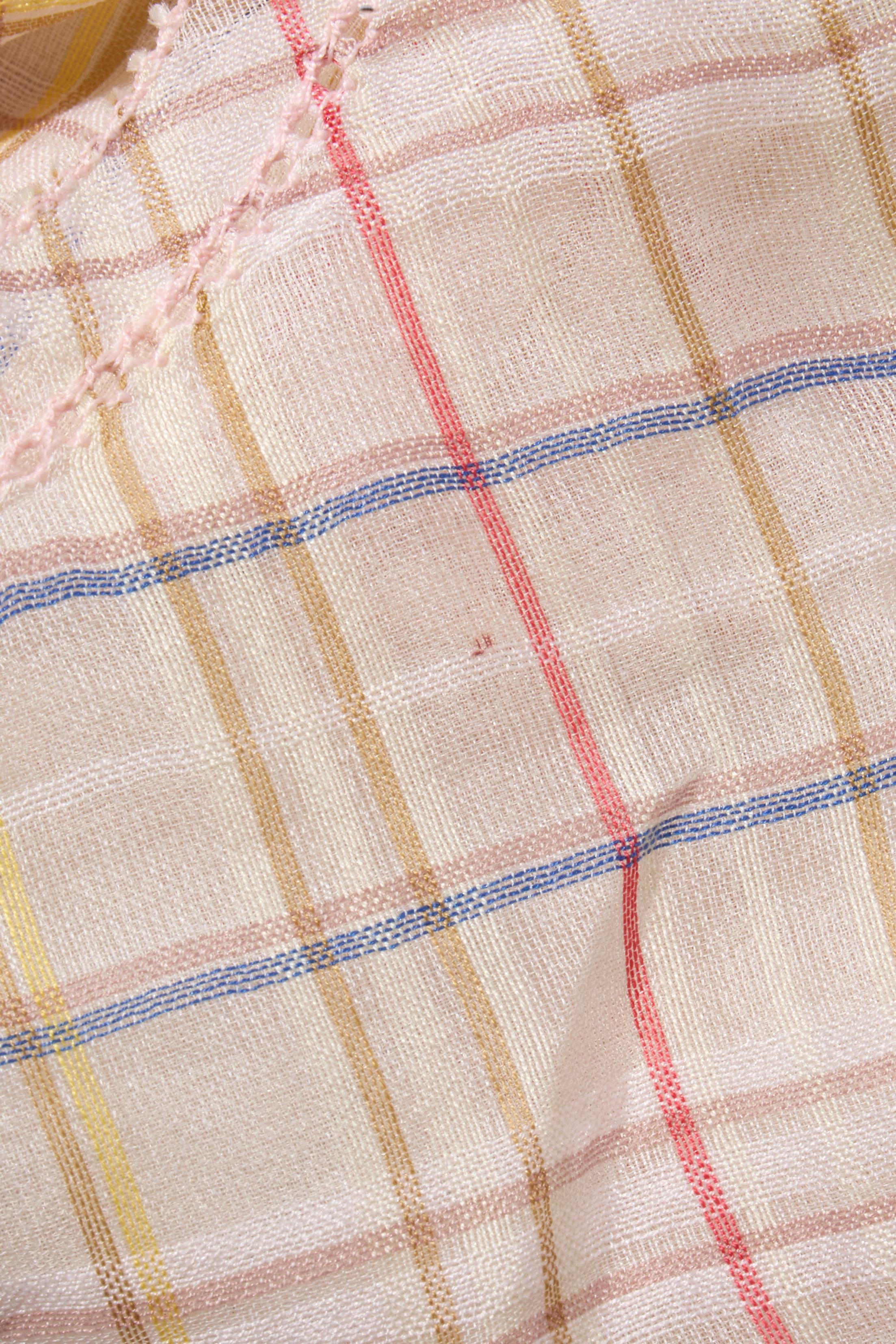 Chanel Spring Summer 2017 Pastel Plaid Cotton-Silk Sleeveless Top FR 38 en vente 2