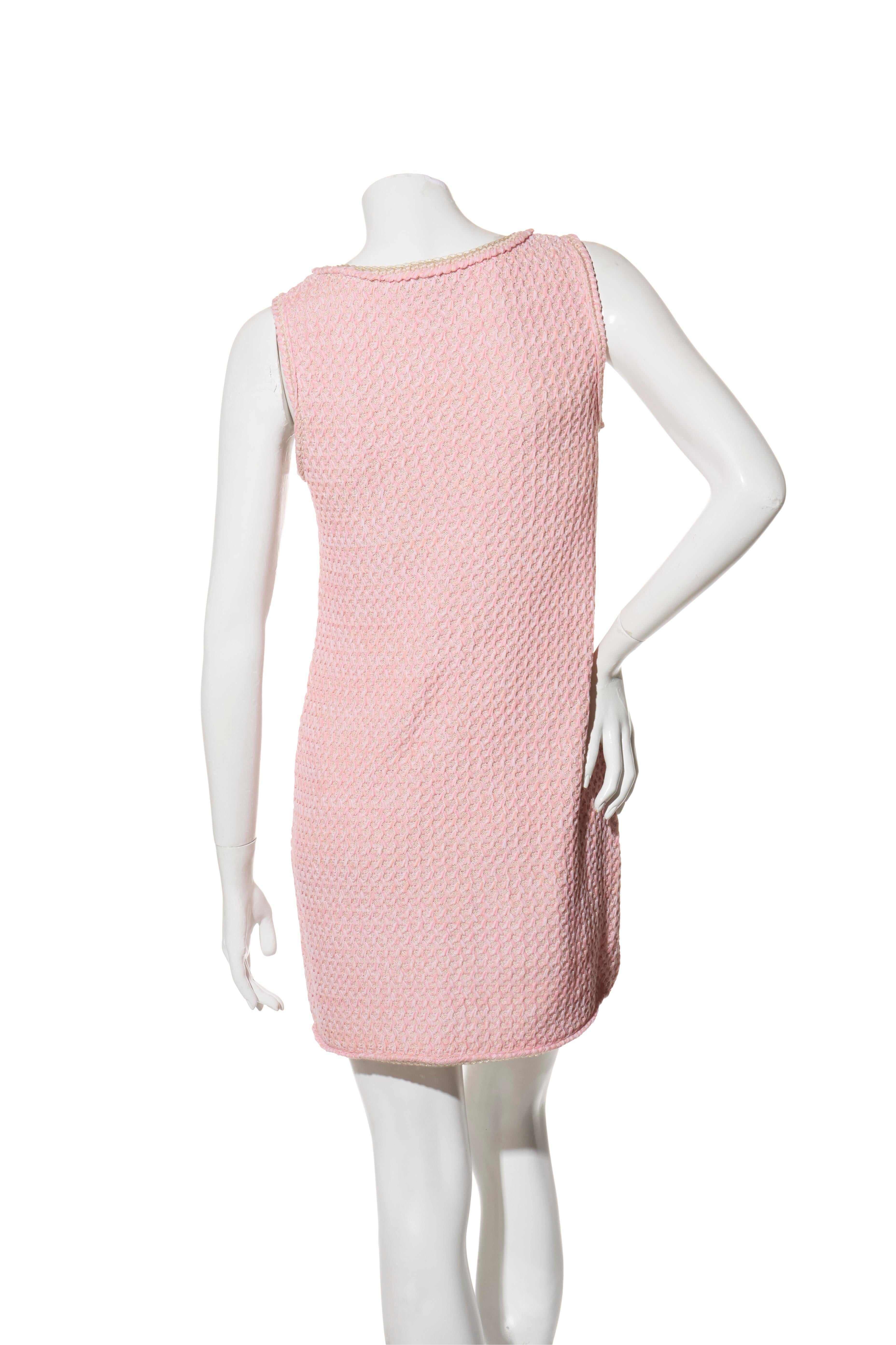 Women's Chanel Spring/Summer 2017 Pink Tweed Mini Dress FR 36 / US 4 Collectors Piece For Sale