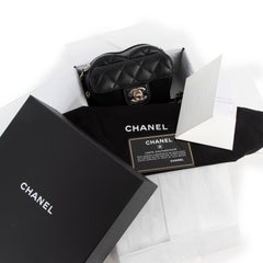 Chanel Spring/Summer 2022 Black Lambskin Heart Clutch With Chain
