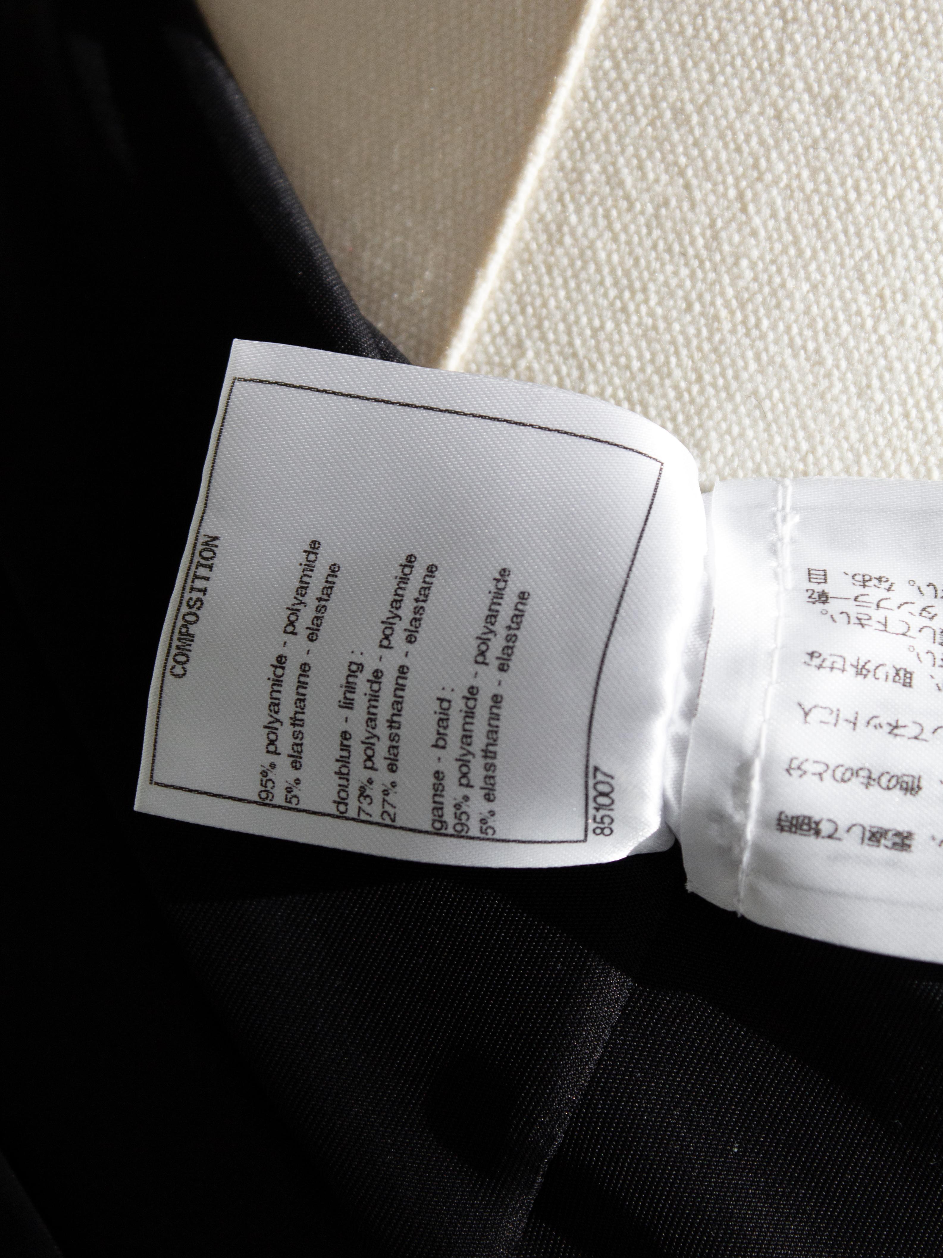 Chanel Spring/Summer 2022 Black White Ribbed Crystal CC 22S Bodysuit Swimsuit 11