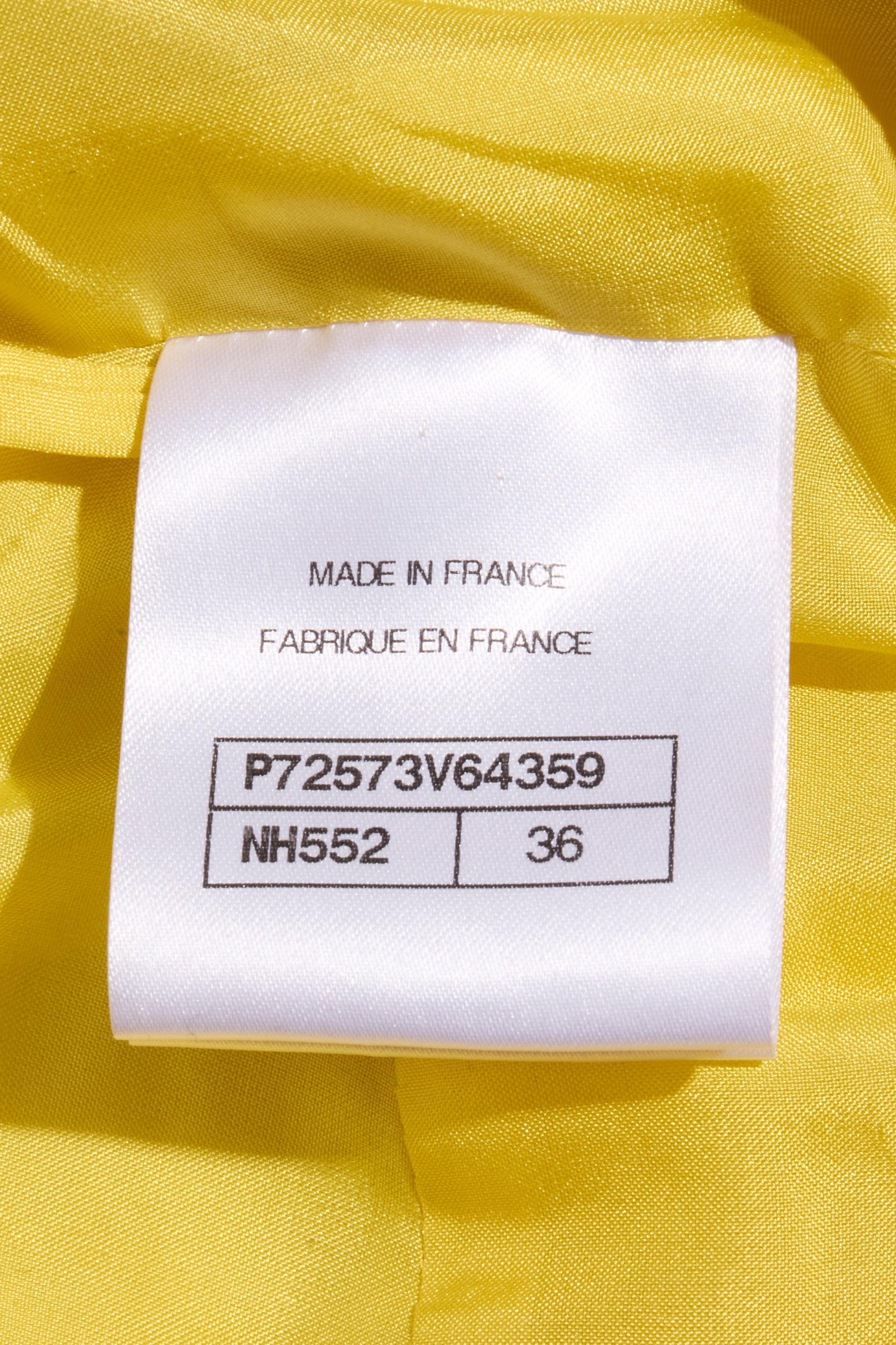 Chanel Printemps/Été 2022 Combinaison jupe en tweed jaune, FR 36 en vente 12