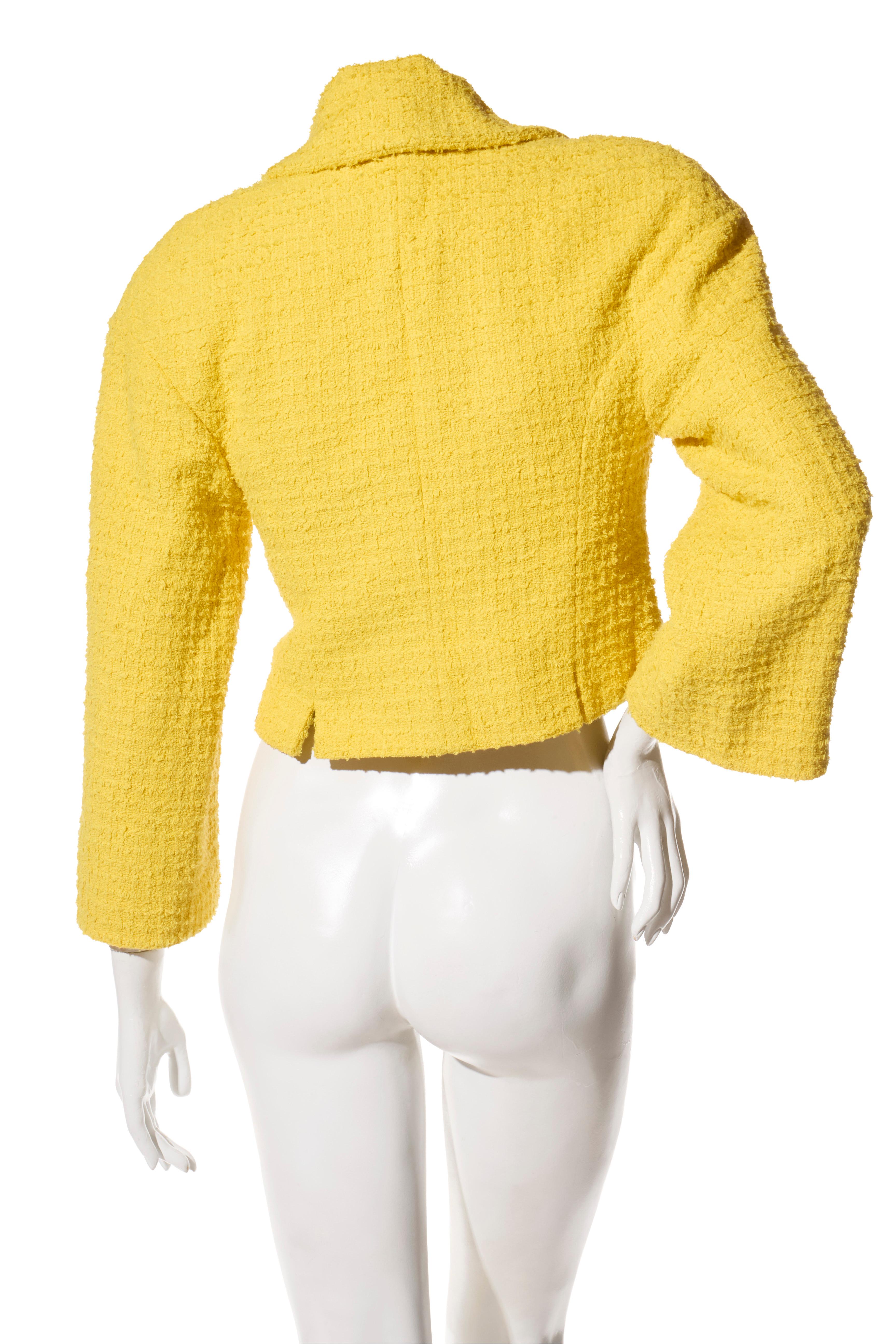 Chanel Printemps/Été 2022 Combinaison jupe en tweed jaune, FR 36 en vente 3