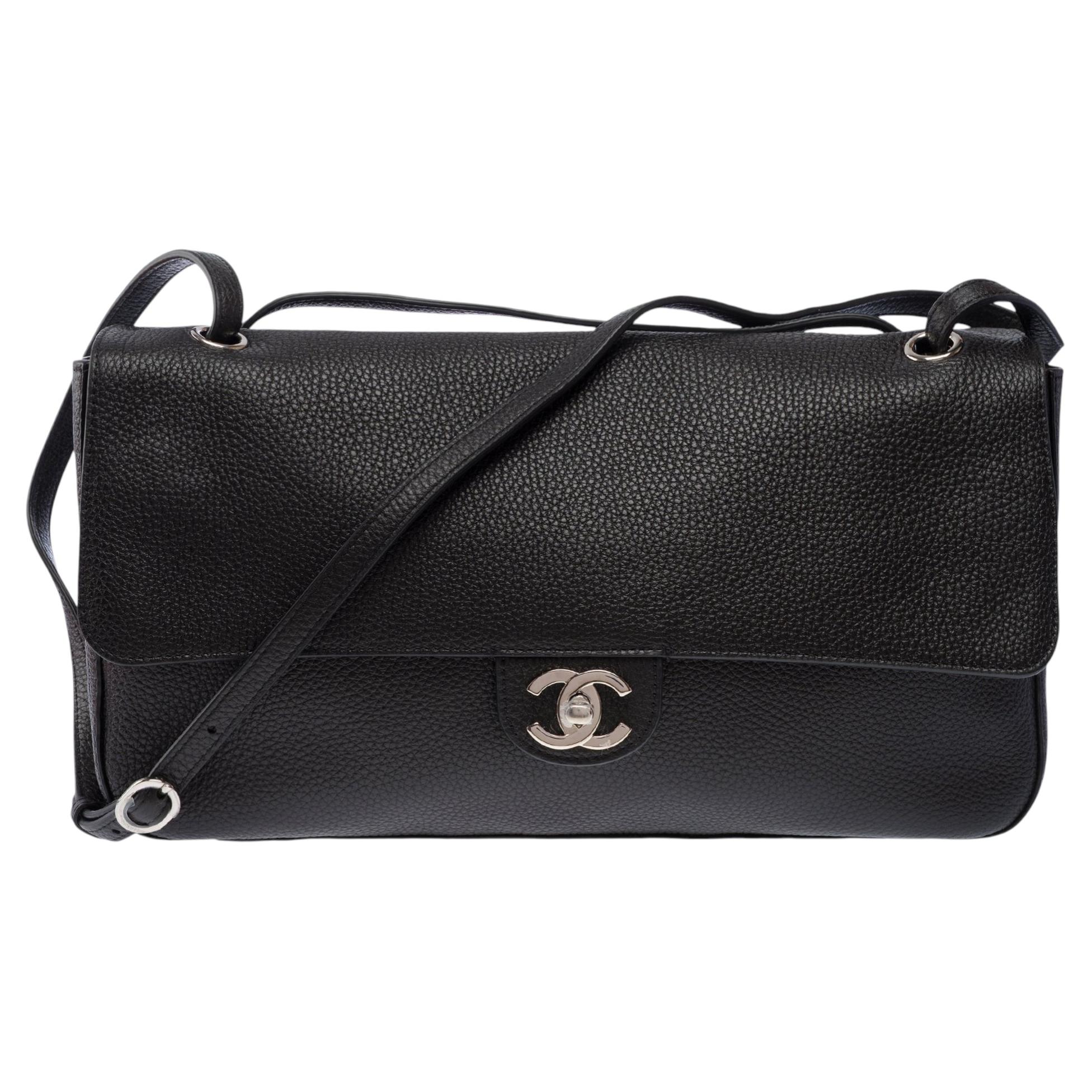 Chanel Spring/Summer 2026 Black Grained Calfskin Maxi Flap Bag