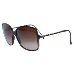 Chanel, square brown sunglasses with chain