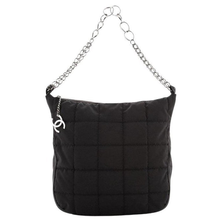 Chanel Square CC Charm Shoulder Bag Quilted Nylon Medium at 1stDibs