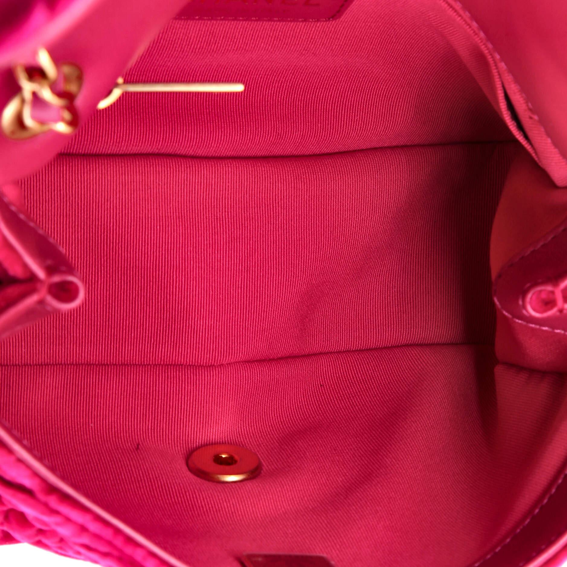 Chanel Square Classic Single Flap Bag Camellia Velvet Mini 2