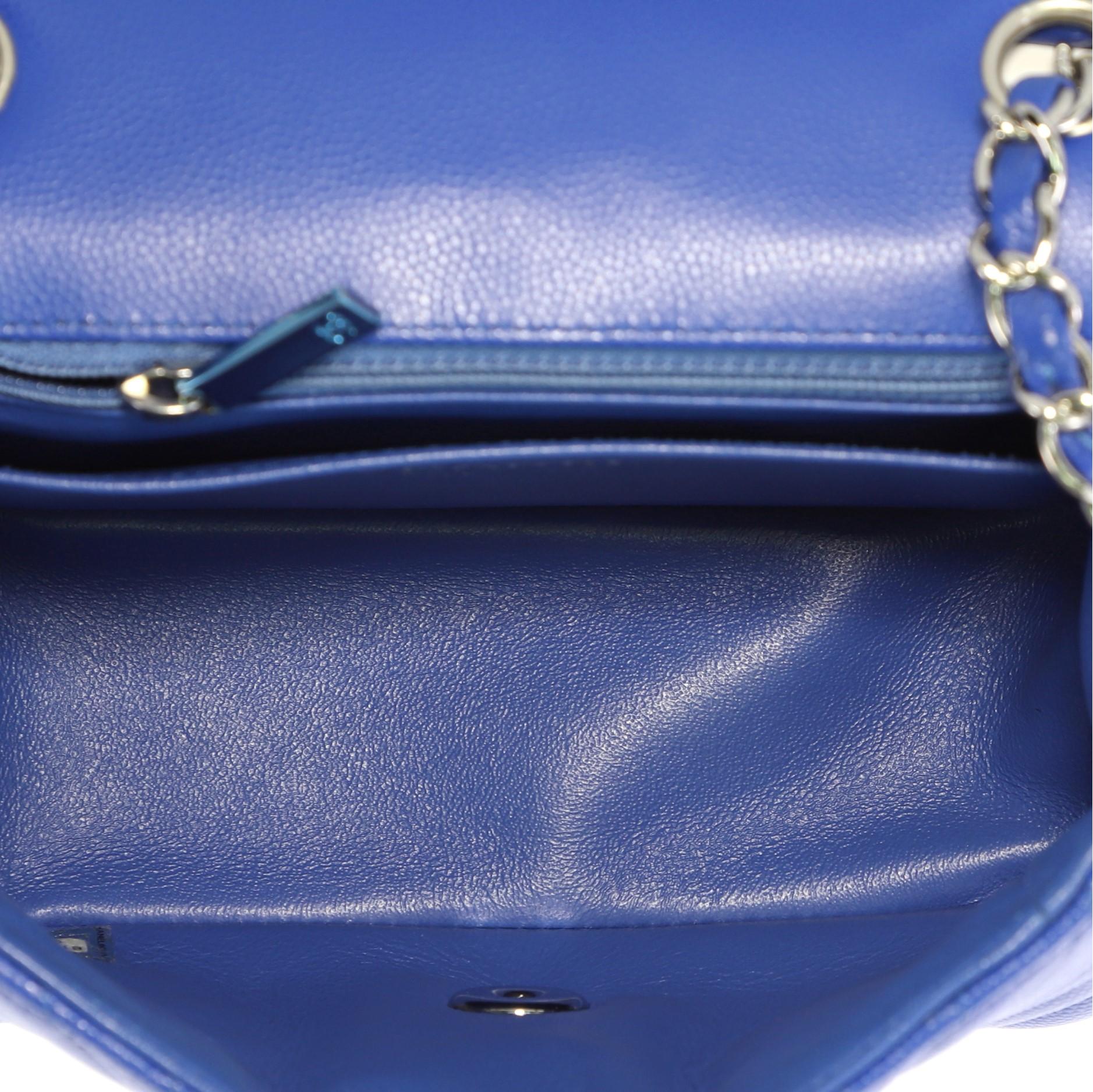 Women's Chanel Square Classic Single Flap Bag Chevron Caviar Mini