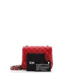 Chanel Square Classic Single Flap Bag Quilted Caviar Mini
