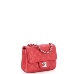 Chanel Square Classic Single Flap Bag Quilted Caviar Mini