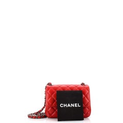 Chanel Square Classic Single Flap Bag Quilted Caviar Mini