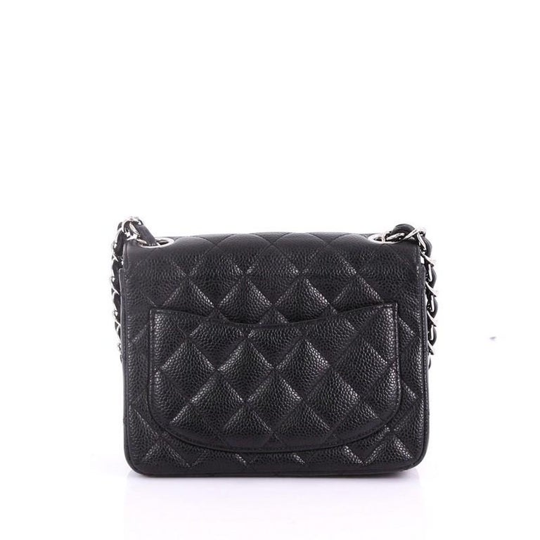 Chanel Square Classic Single Flap Bag Quilted Caviar Mini at 1stDibs ...