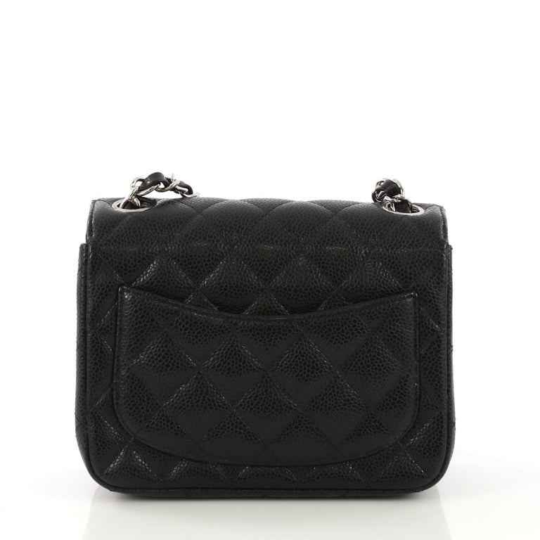 Chanel Square Classic Single Flap Bag Quilted Caviar Mini at 1stDibs ...