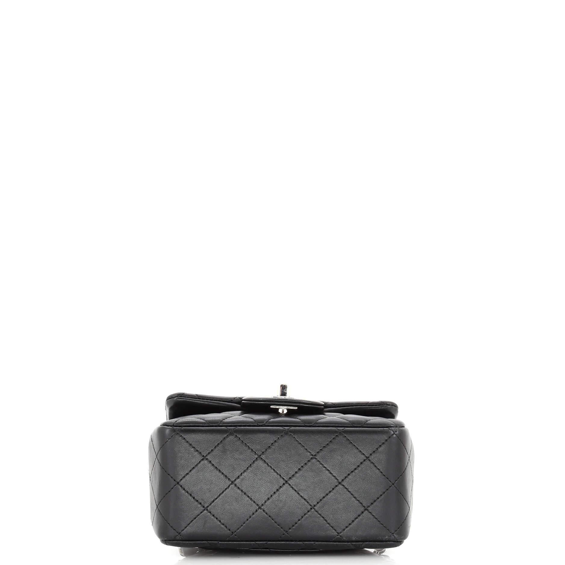 Chanel Square Classic Single Flap Bag Quilted Caviar Mini 1