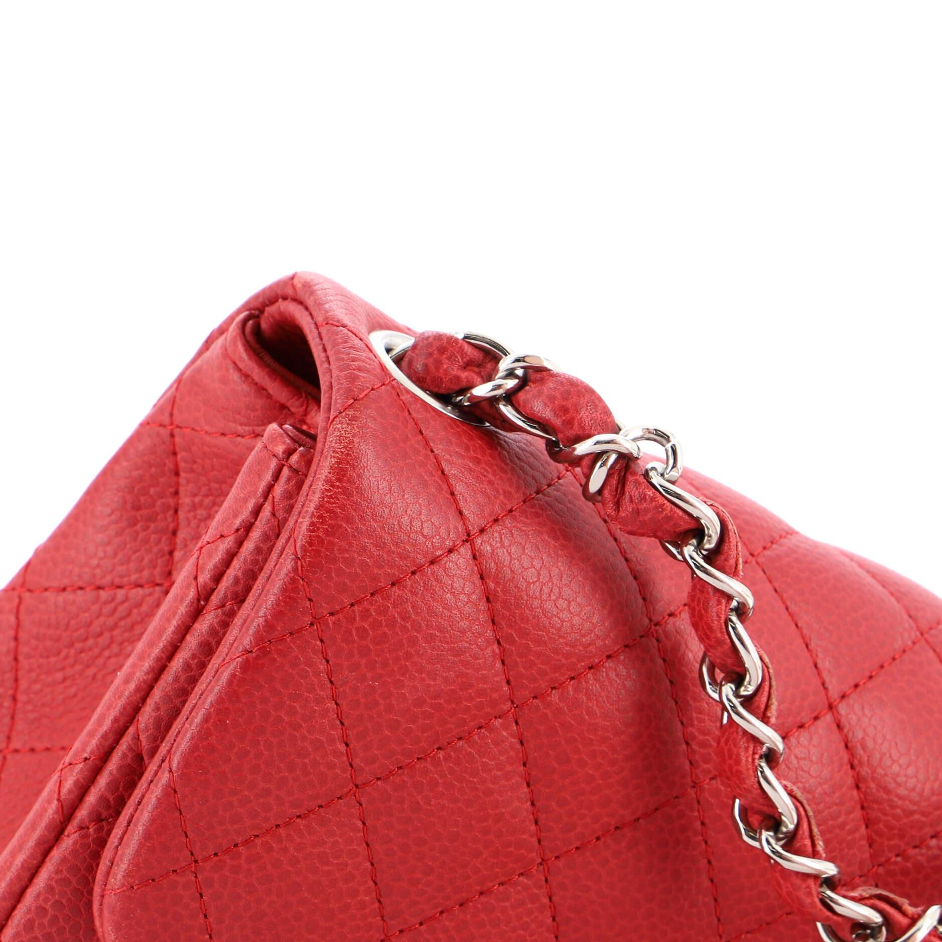 Chanel Square Classic Single Flap Bag Quilted Caviar Mini 3