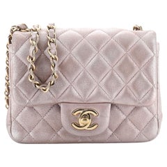Chanel Square Classic Single Flap Bag Quilted Goatskin Mini at 1stDibs