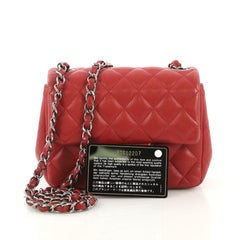 Chanel Square Classic Single Flap Bag Quilted Lambskin Mini