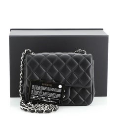 Chanel Square Classic Single Flap Bag Quilted Lambskin Mini