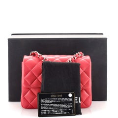 Chanel Square Classic Single Flap Bag Quilted Lambskin Mini