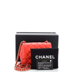 Chanel Square Classic Single Flap Bag Quilted Lambskin Mini