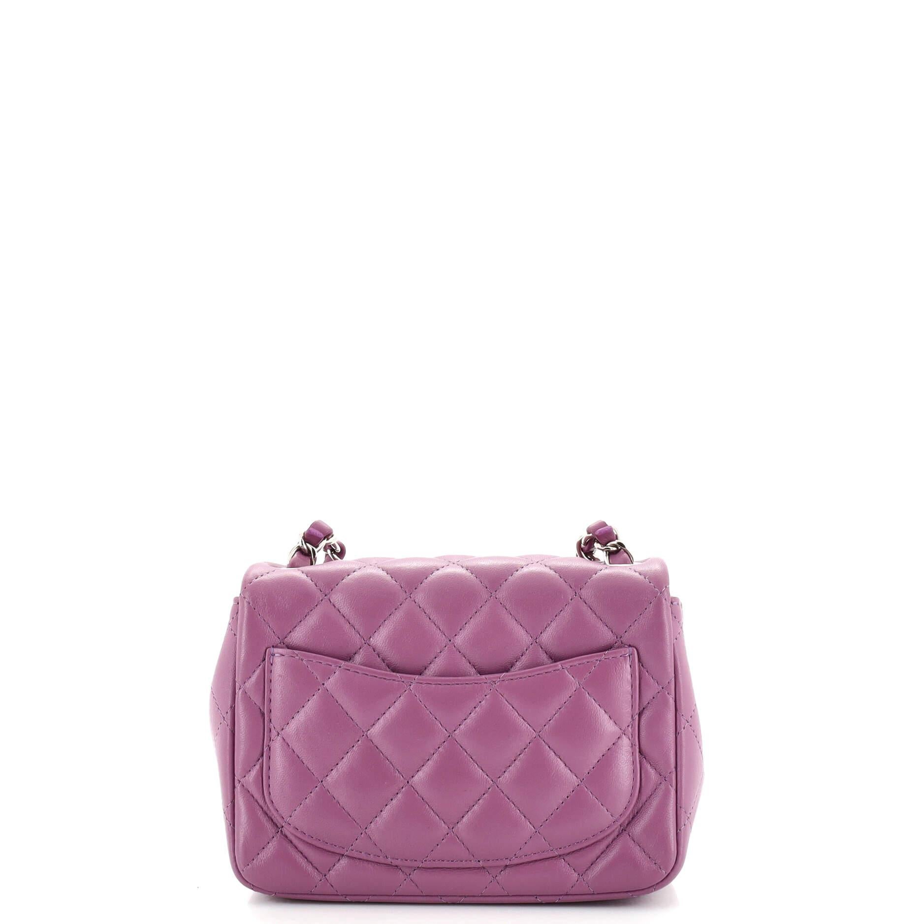 Women's Chanel Square Classic Single Flap Bag Quilted Lambskin Mini