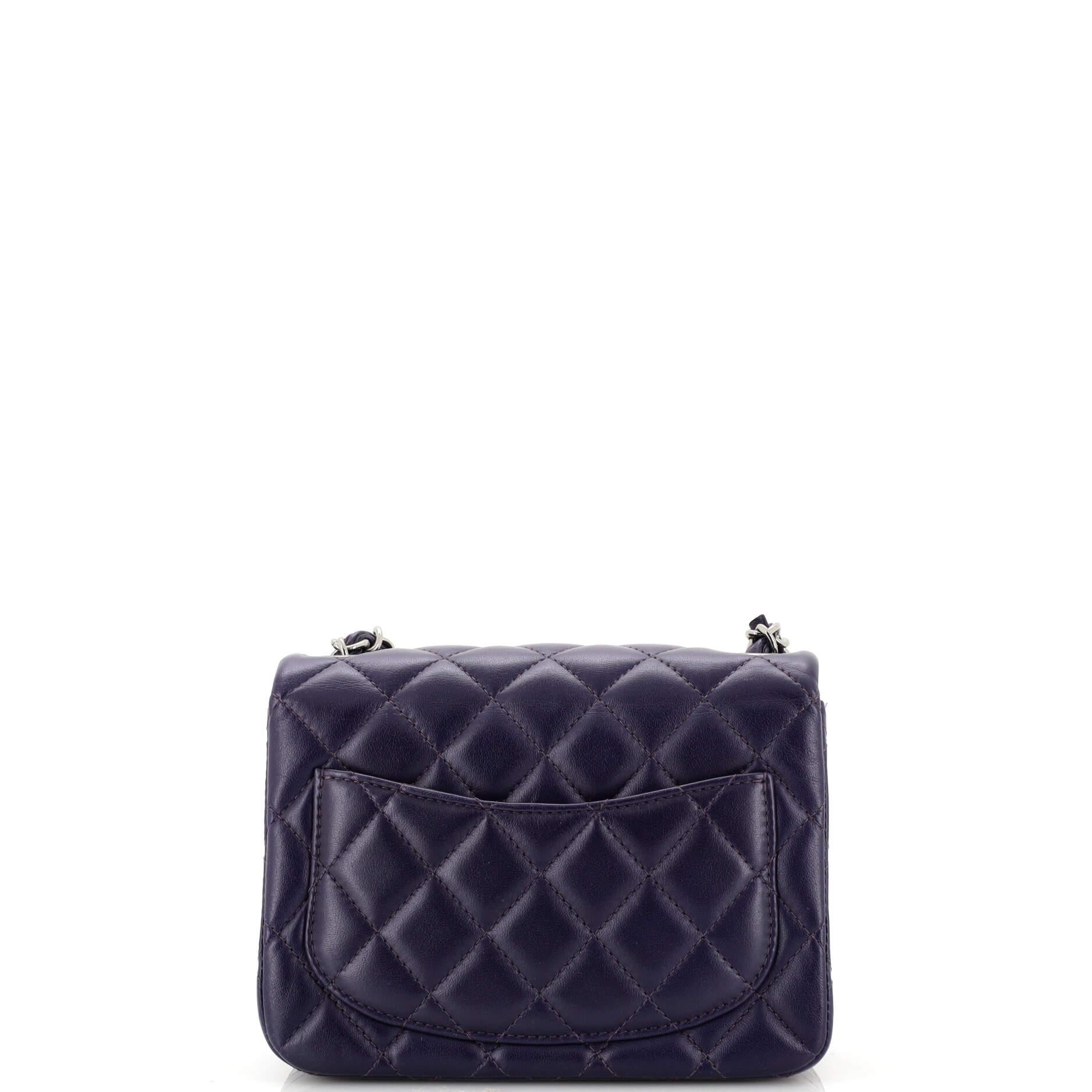 Women's or Men's Chanel Square Classic Single Flap Bag Quilted Lambskin Mini