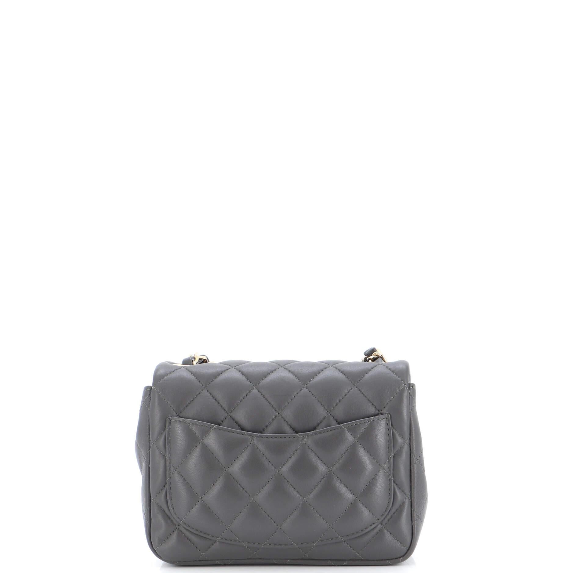 Women's Chanel Square Classic Single Flap Bag Quilted Lambskin Mini