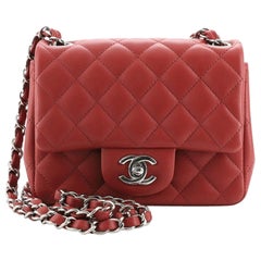 Chanel Square Classic Single Flap Bag Quilted Lambskin Mini