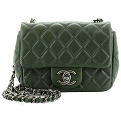 Chanel Square Classic Single Flap Bag Quilted Lambskin Mini
