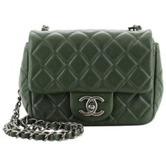 Chanel Square Classic Single Flap Bag Quilted Lambskin Mini
