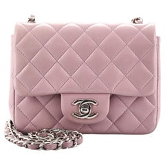 Chanel Square Classic Single Flap Bag Quilted Lambskin Mini