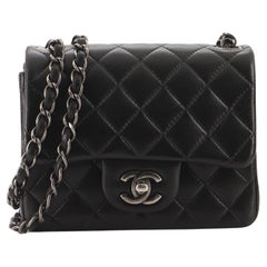 Chanel Square Classic Single Flap Bag Quilted Lambskin Mini