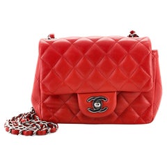 Chanel Square Classic Single Flap Bag Quilted Lambskin Mini