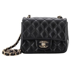 Chanel Square Classic Single Flap Bag Quilted Lambskin Mini