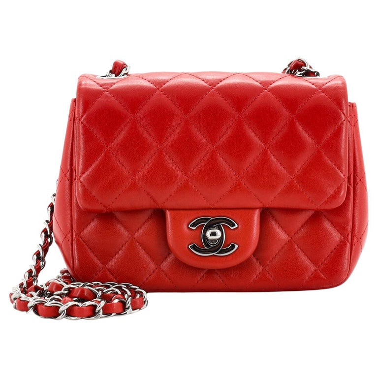 Chanel Vintage Square Classic Single Flap Bag Quilted Lambskin Mini at  1stDibs