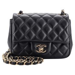 Chanel Square Classic Single Flap Bag Quilted Lambskin Mini
