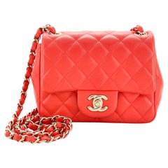 Chanel Square Classic Single Flap Bag Quilted Lambskin Mini