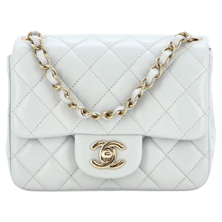 Chanel Red Quilted Canvas CC Mini Square Flap Shoulder Bag at 1stDibs