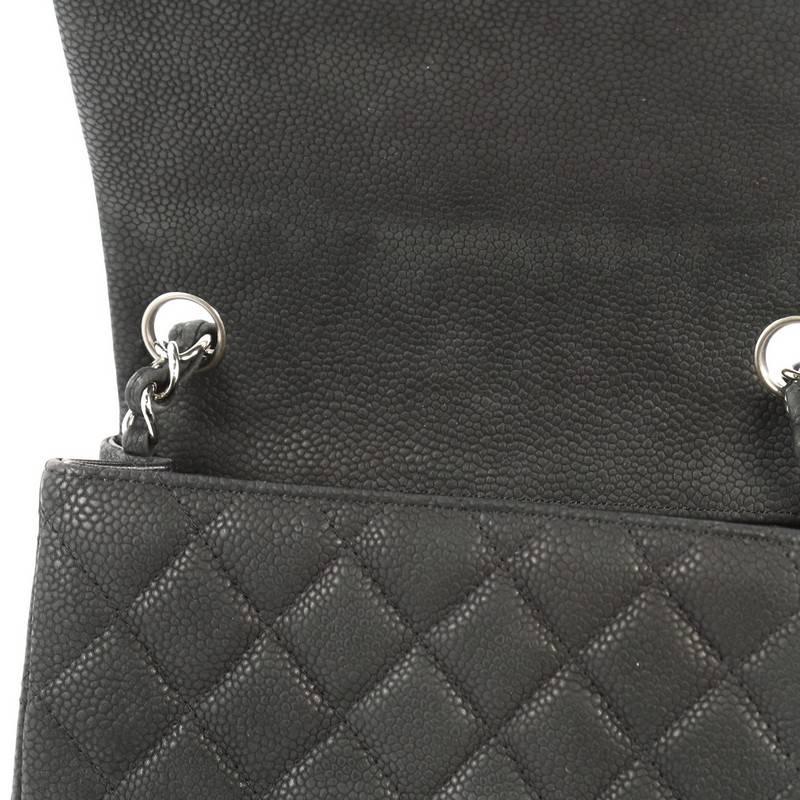  Chanel Square Classic Single Flap Bag Quilted Matte Caviar Mini 2