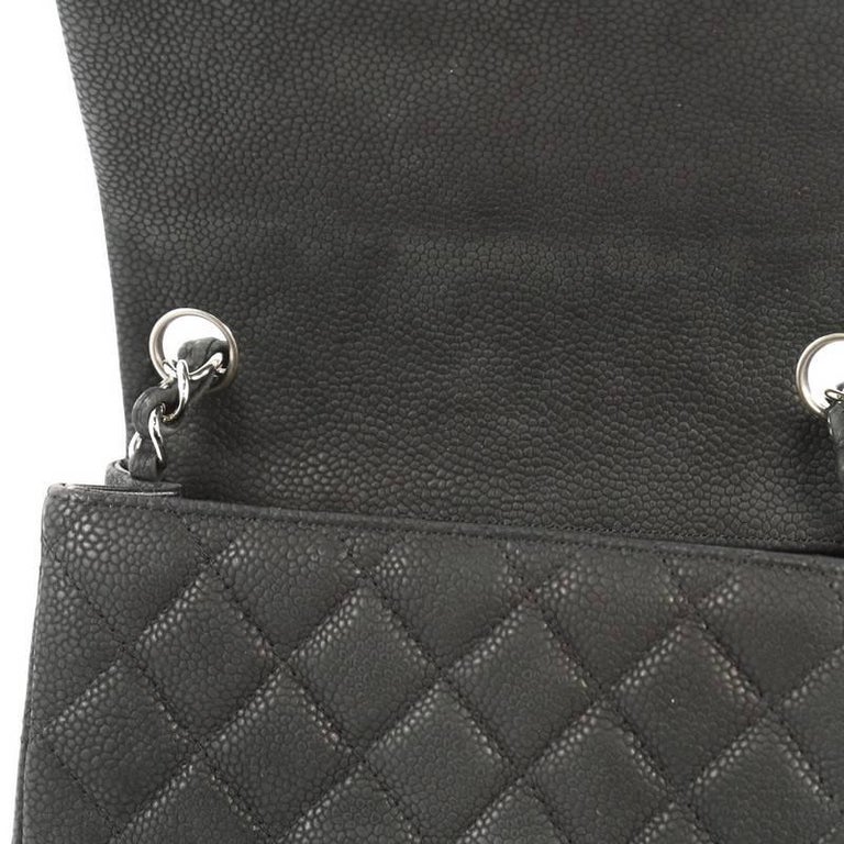 Chanel Square Classic Single Flap Bag Quilted Matte Caviar Mini at 1stDibs