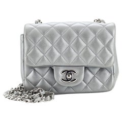 Chanel Square Classic Single Flap Bag Quilted Metallic Lambskin Mini