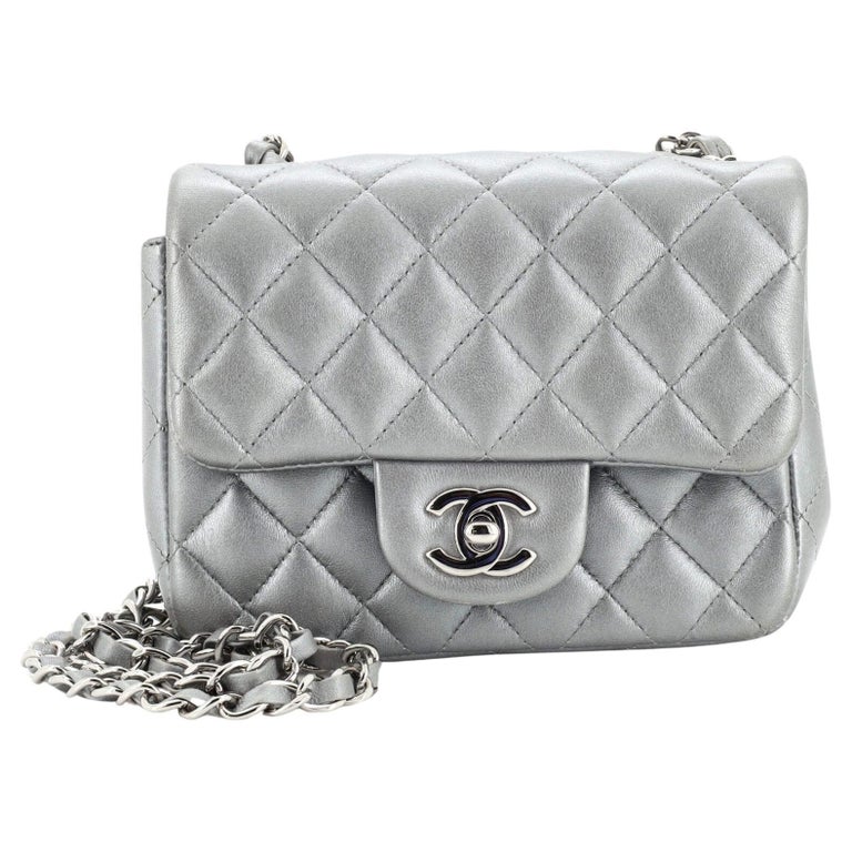 Chanel Square Classic Single Flap Bag Quilted Metallic Lambskin