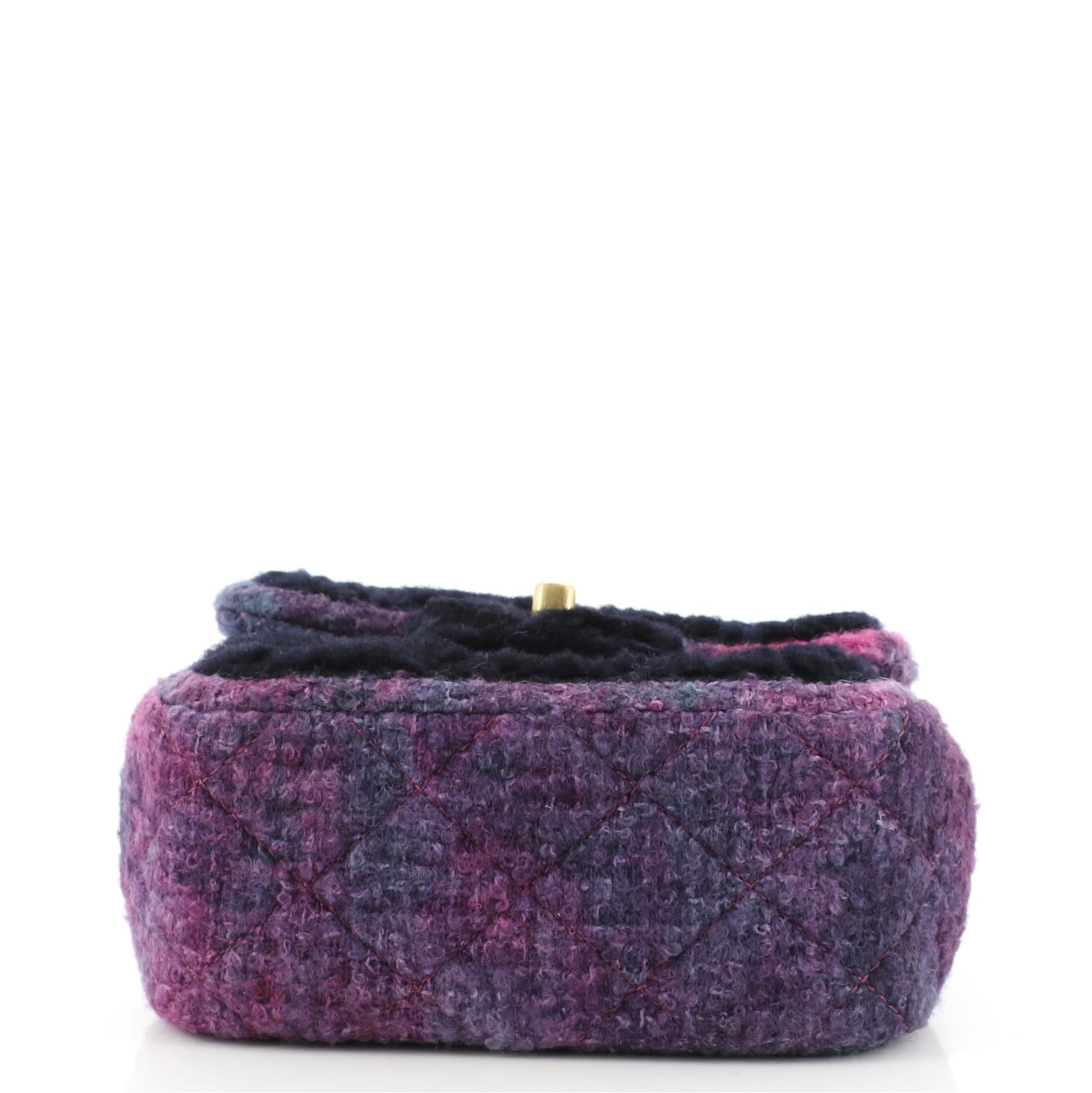 Chanel Quadratische klassische einzelne Klappe Tasche gesteppt Ombre Shearling Mini für Damen oder Herren