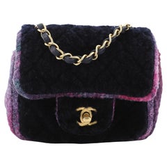 Chanel Quadratische klassische einzelne Klappe Tasche gesteppt Ombre Shearling Mini