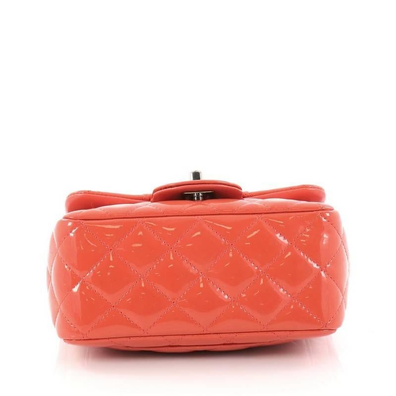 Chanel Square Classic Single Flap Bag Quilted Patent Mini In Good Condition In NY, NY
