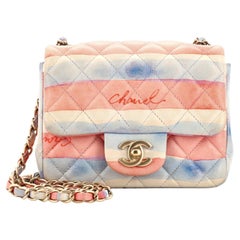 Chanel Square Classic Single Flap Bag Watercolor Printed Quilted Lambskin Mini