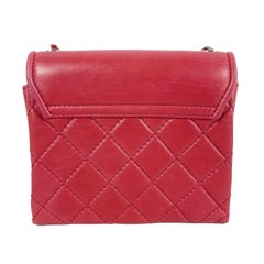 CHANEL Square Flap Quilted Lambskin Shoulder Crossbody Pink / Silver-tone